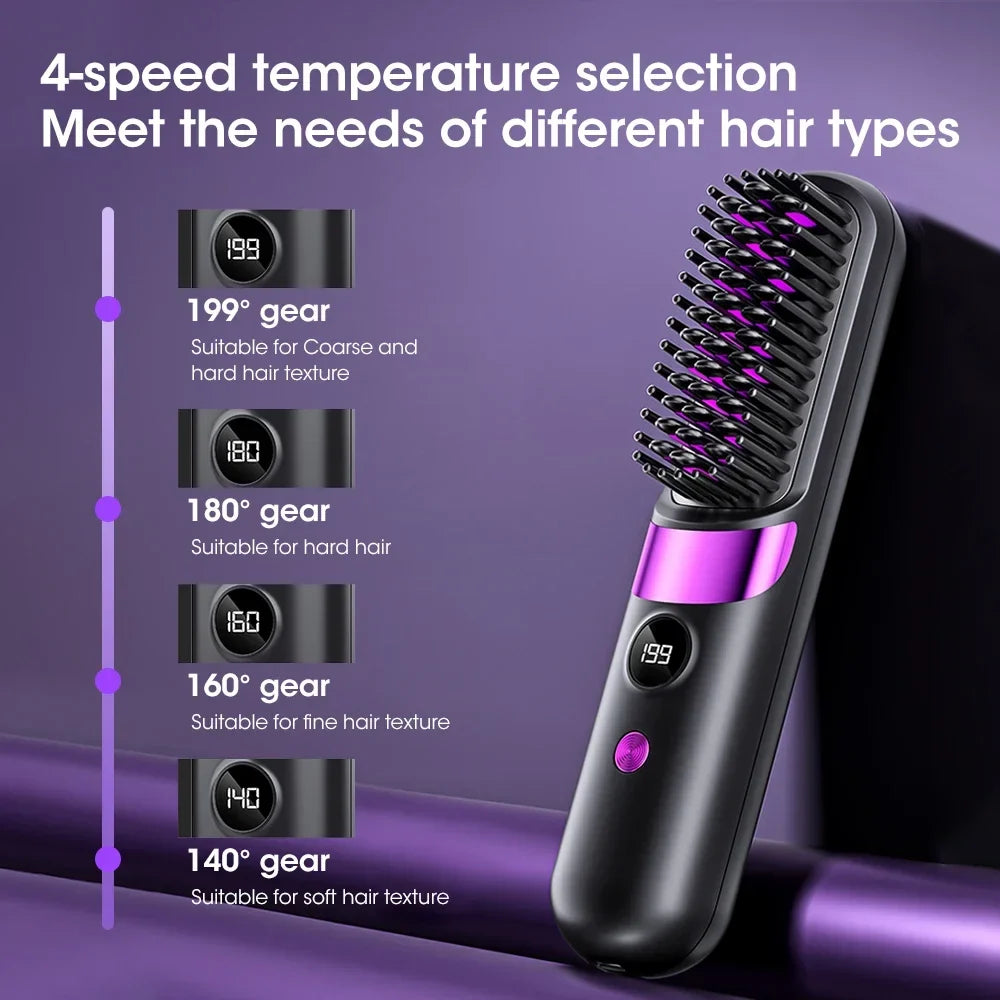 Freestyle Ceramic Hair Straightening Brush – Rechargeable & Cordless