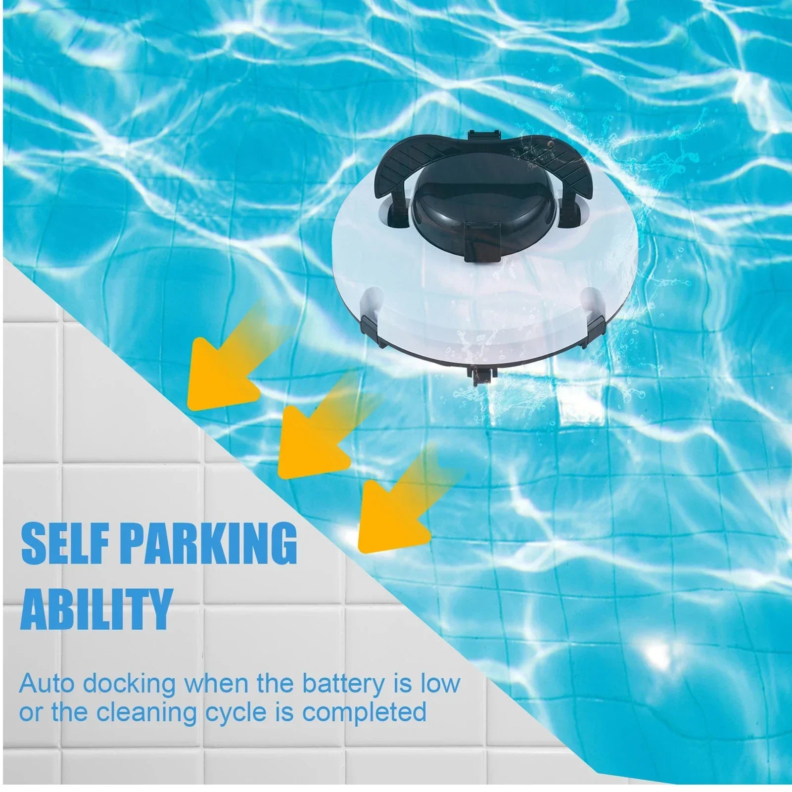 Battery-Powered Robotic Pool Cleaner with Dual Motors – 120 Min Runtime, IPX8 Waterproof