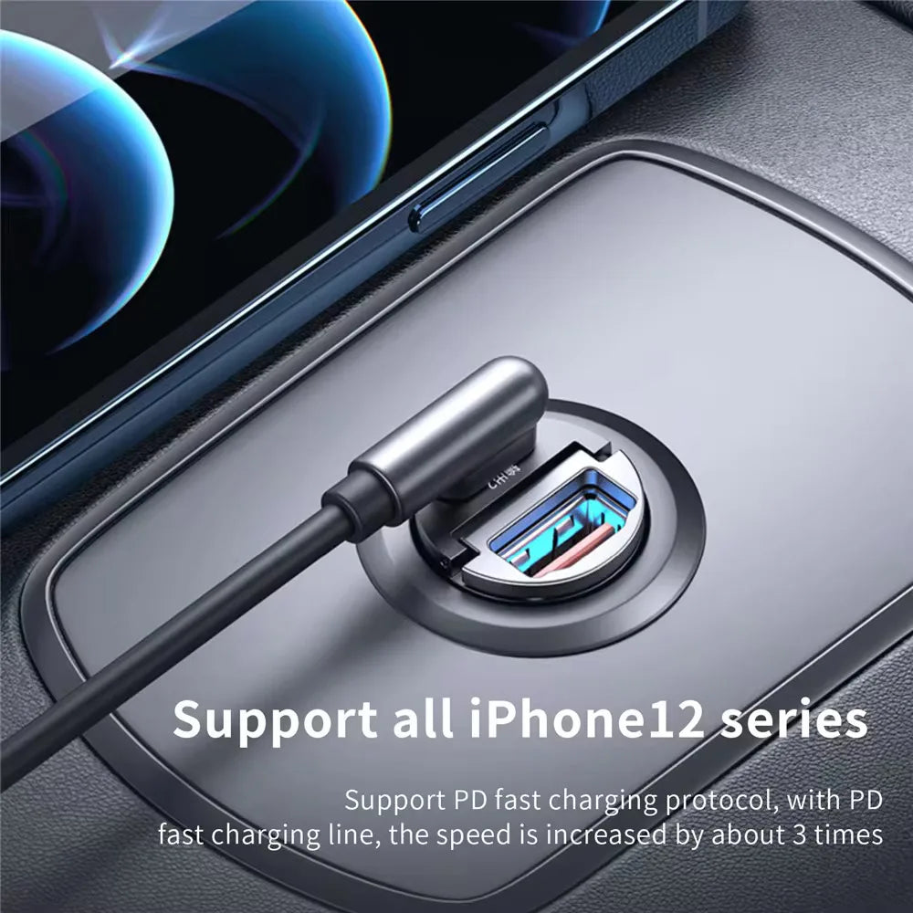 Compact Alloy USB-C Car Charger with Fast Charging Technology