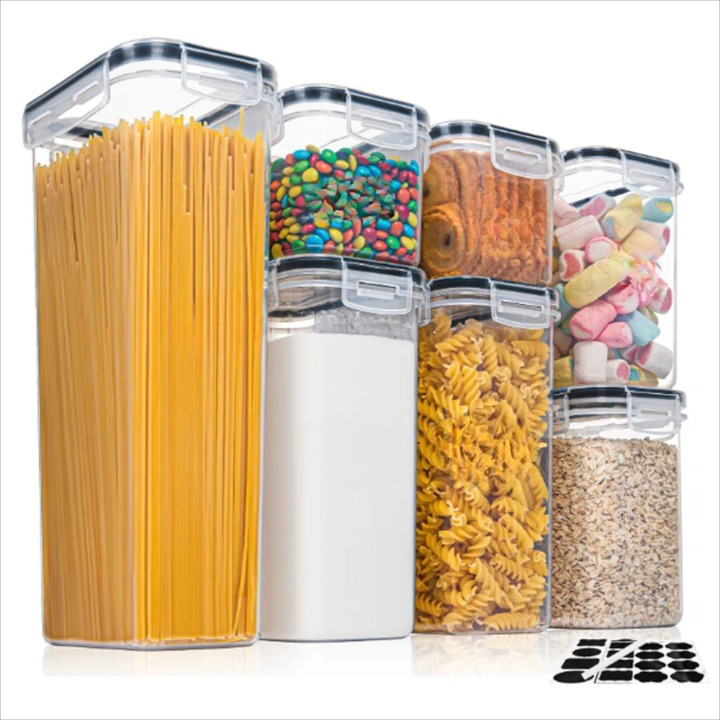 7-Piece BPA-Free Airtight Food Storage Container Set with Labels