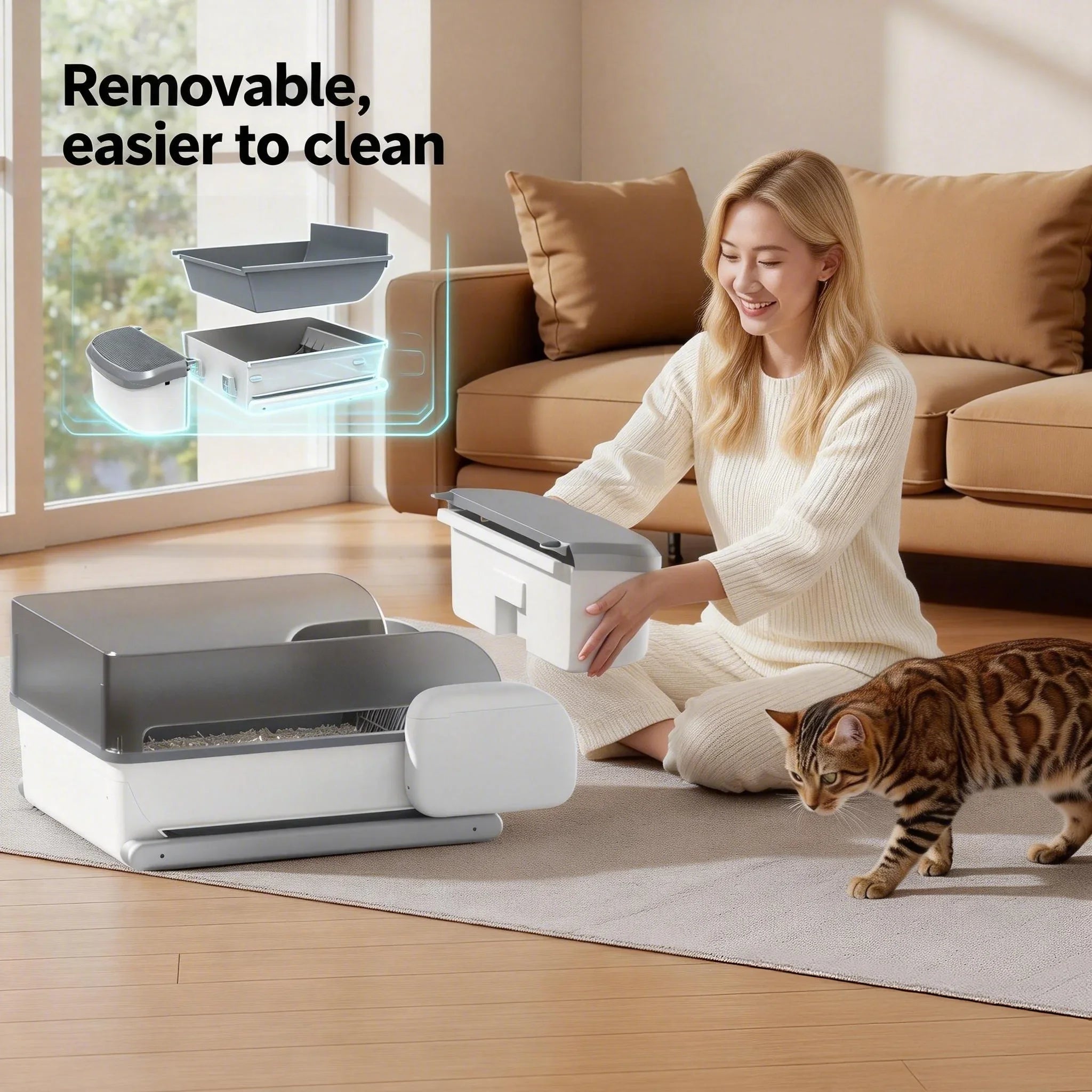 SmartClean Automated Cat Litter Box – Large Capacity & Odor Control