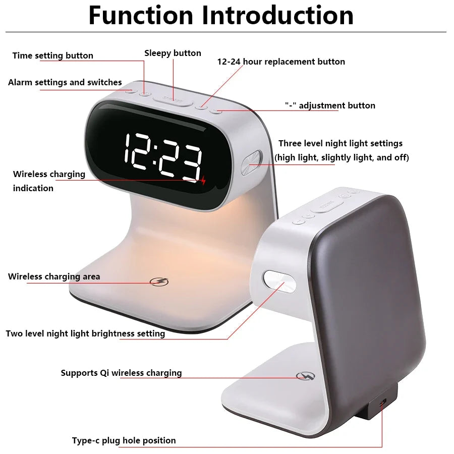 Lumos Smart Alarm Clock with Wireless Charging & Soothing Light