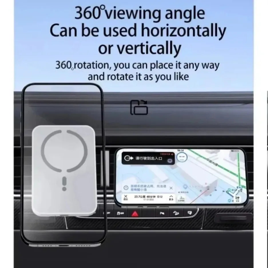 MagnaCharge Wireless Car Mount | 15W Fast Charging Air Vent Holder for iPhone 17, 16, 15, 14, 13 & 12 Series