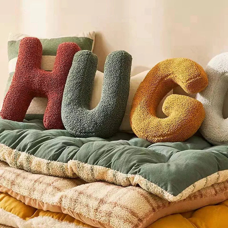 Letter-Shaped Decorative Pillow – Alphabet Design
