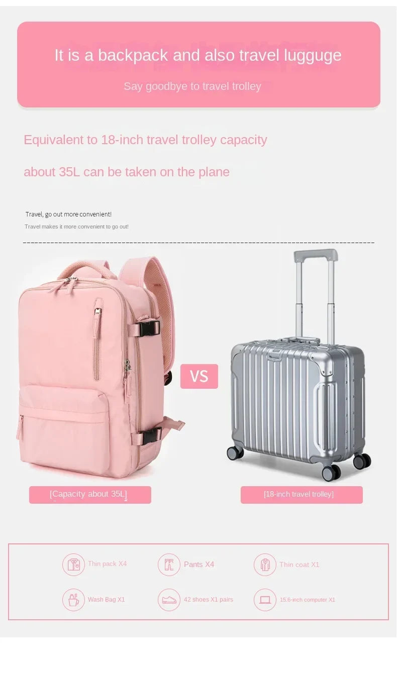 Versatile Travel Backpack with Shoe Storage Compartment
