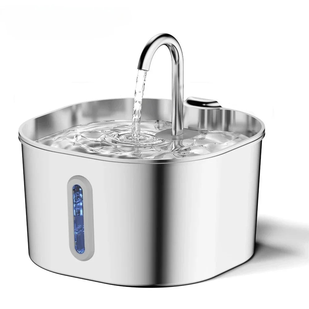 HydraFlow 2.2L Stainless Steel Cat Water Fountain | Automatic Hydration Solution