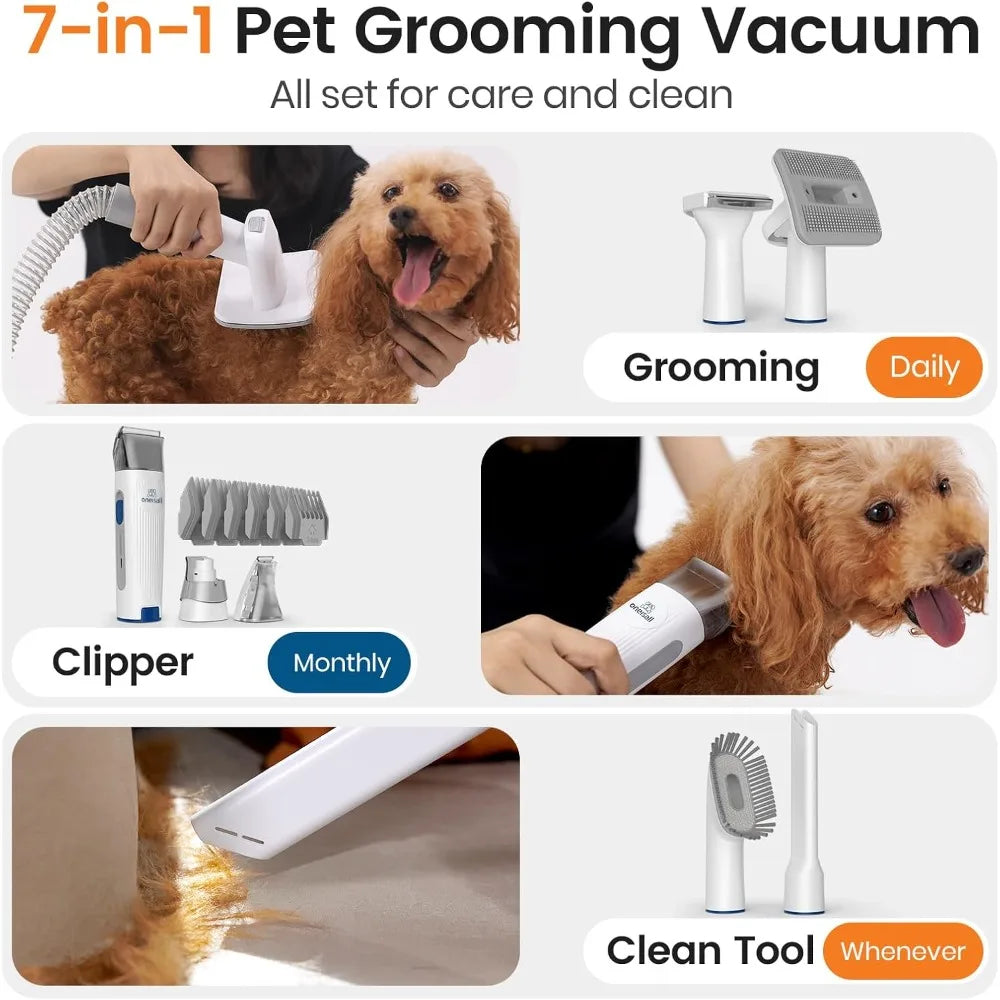 PawSweep Pro Pet Grooming Vacuum Bundle | Low Noise, 7 Tools & 1.5L Capacity