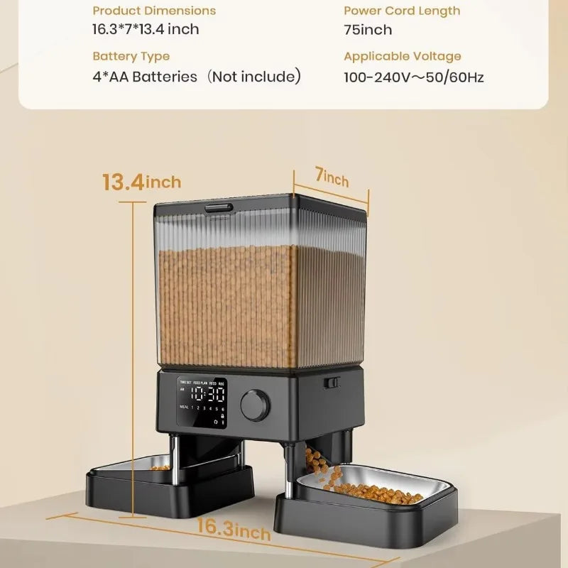 PetEase Smart Food Dispenser – 5L Dual Bowl Feeder for Cats and Dogs