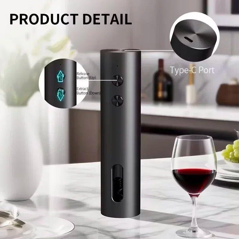 Effortless Wine Opening Set – Rechargeable Electric Corkscrew