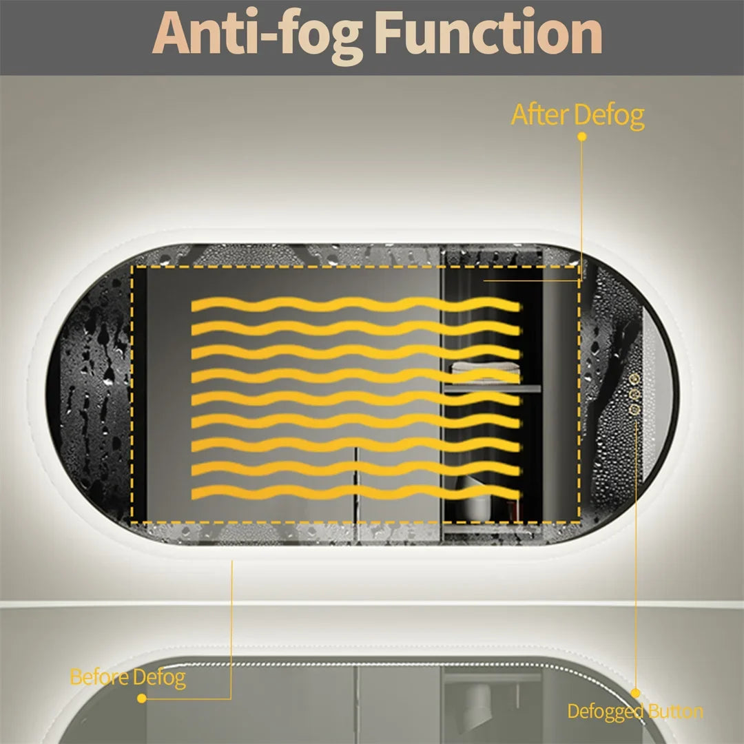 NovaGlow 36x24 Smart Backlit Mirror with Touch Dimming Feature