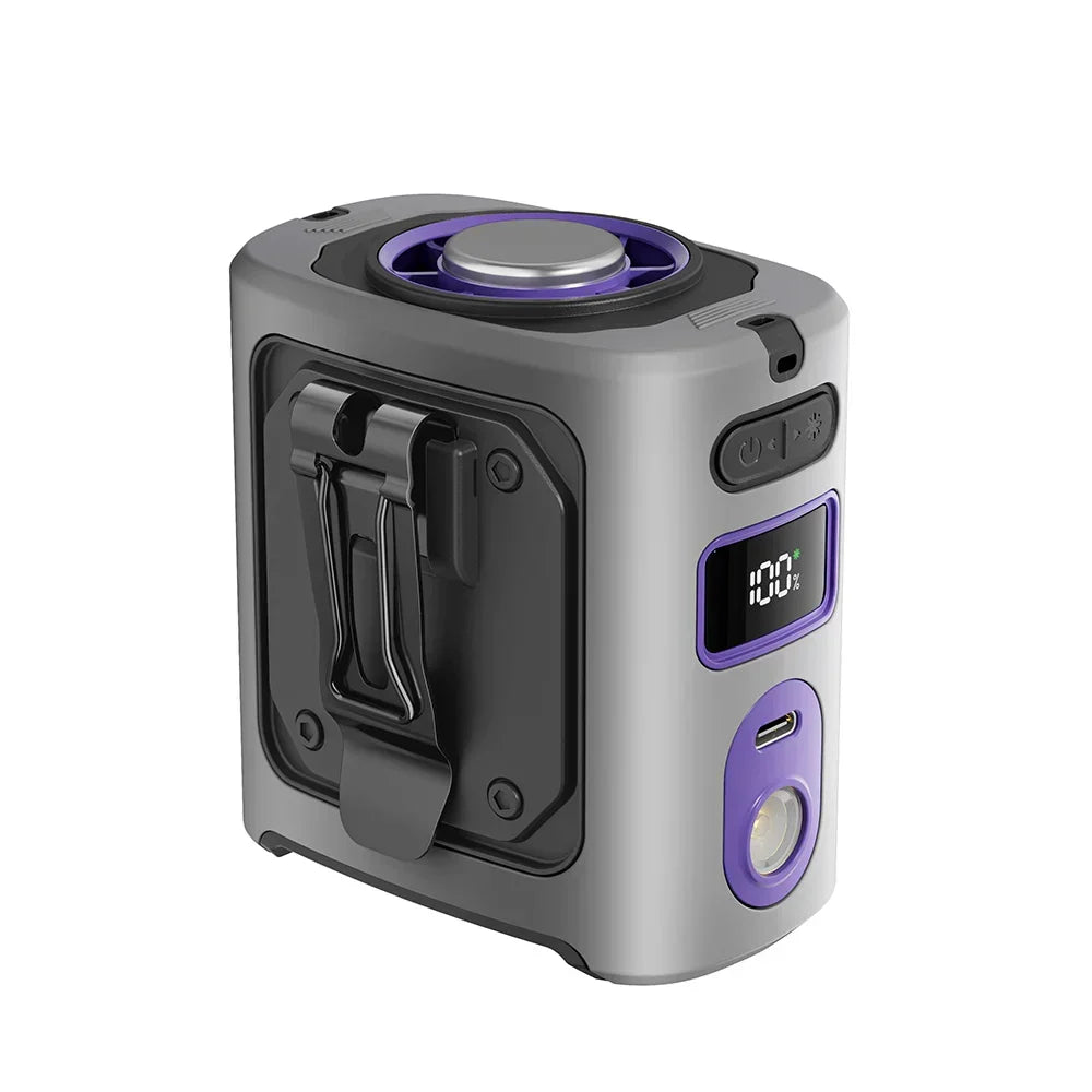 Portable 8000mAh Waist Fan with LED Light and Power Bank
