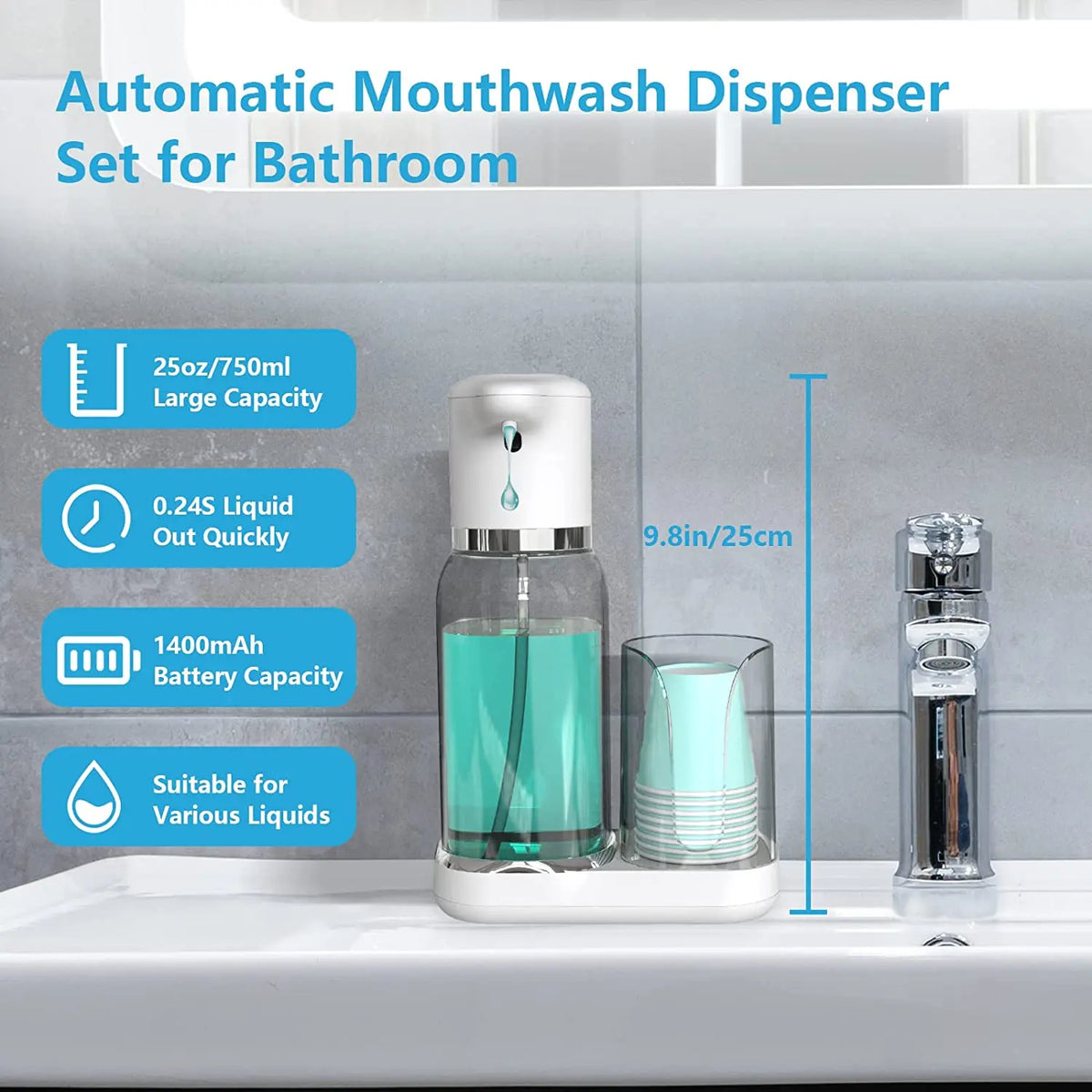Touchless Mouthwash Dispenser for Effortless Oral Care