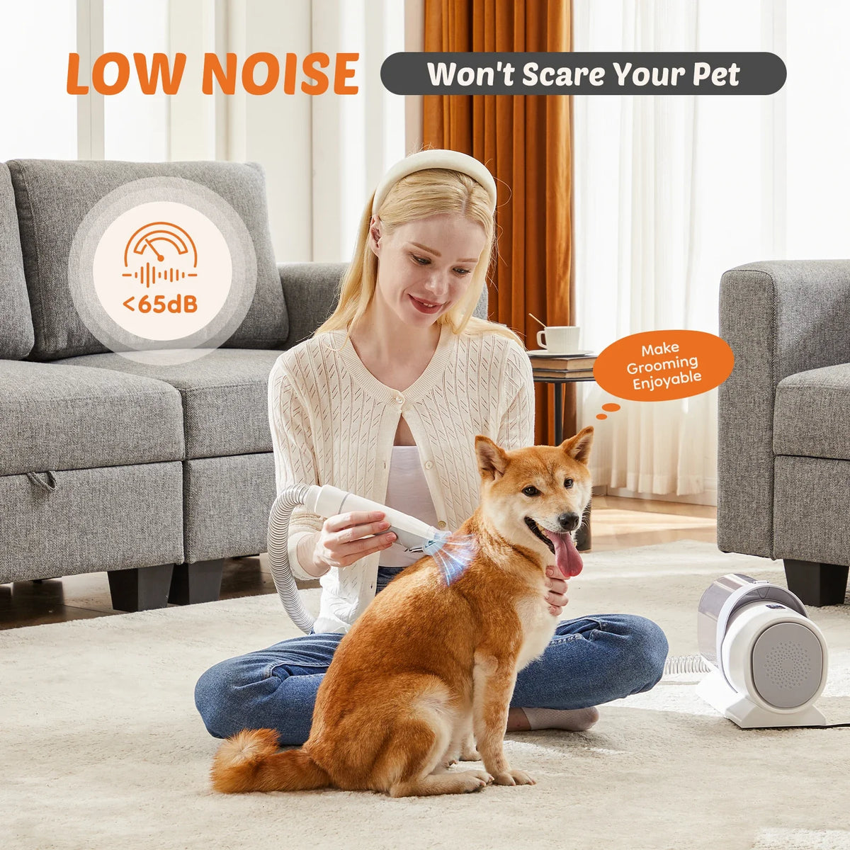 Pawsitive Grooming Pro Vacuum System | 2.5L Capacity with 5 Tools & Quiet Clippers
