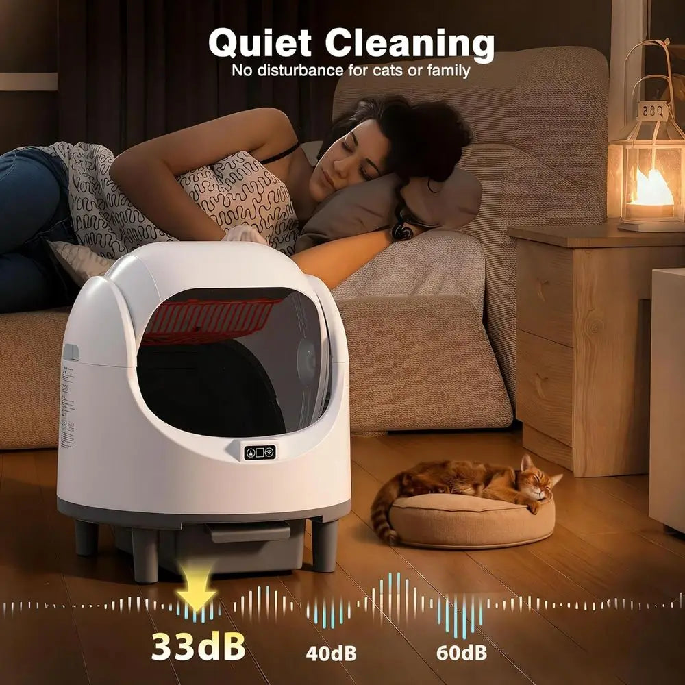 PurrClean Smart Self-Cleaning Cat Litter Solution | Wi-Fi Enabled with Safety Sensors & Superior Odor Control | Ideal for Multi-Cat Households