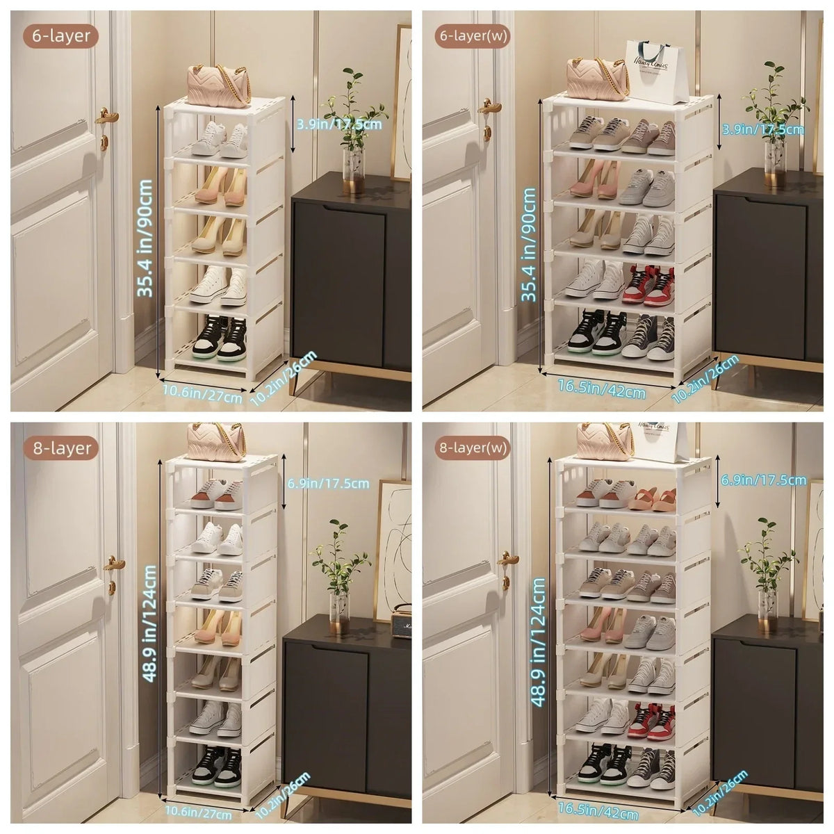 Metal Shoe Rack with 6/8 Tiers – Space-Saving Design