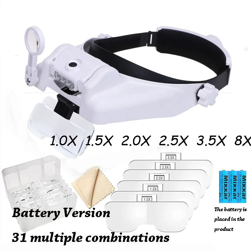 IllumiView Hands-Free LED Magnifier with Custom Brightness
