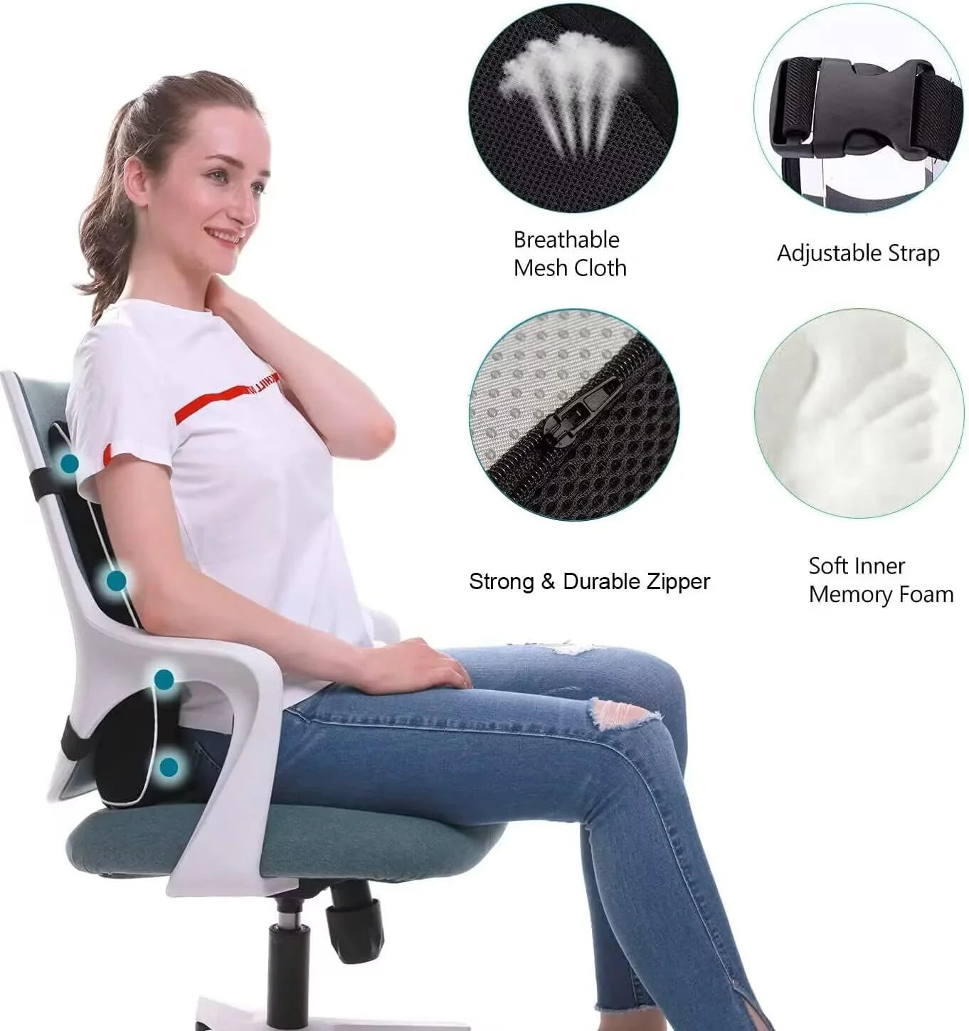 ComfyDrive Lumbar Support Cushion – Ultimate Comfort for Cars & Office