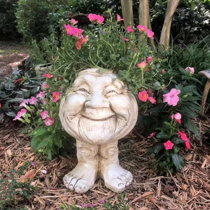 Humorous Face Shaped Planter - Laughing Plant Pot