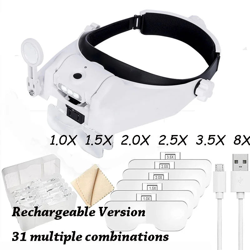 IllumiView Hands-Free LED Magnifier with Custom Brightness