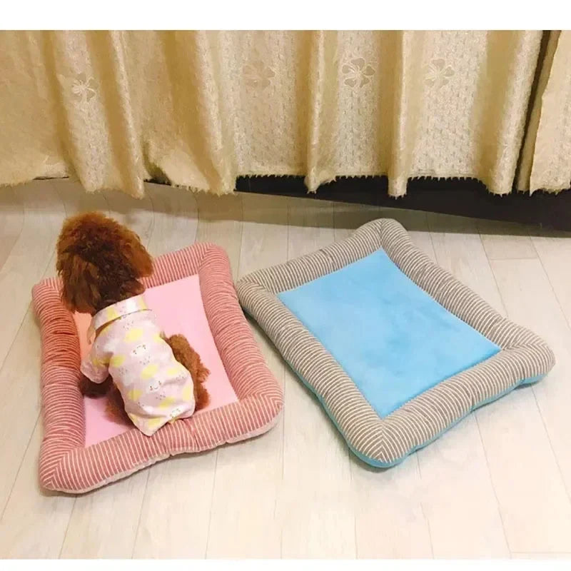 BreezyPaw Comfort Mat – 100% Cotton Cooling Bed for Pets