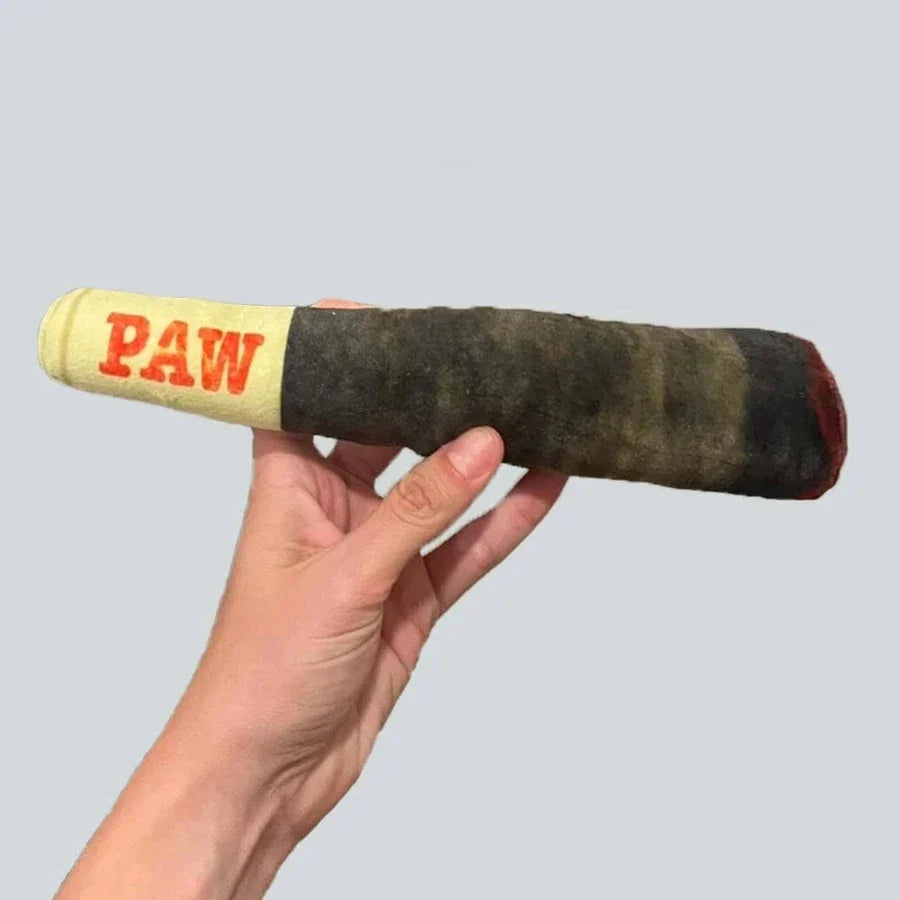 Plush Paws Squeaky Cigar Toy – Engaging Comfort for Dogs