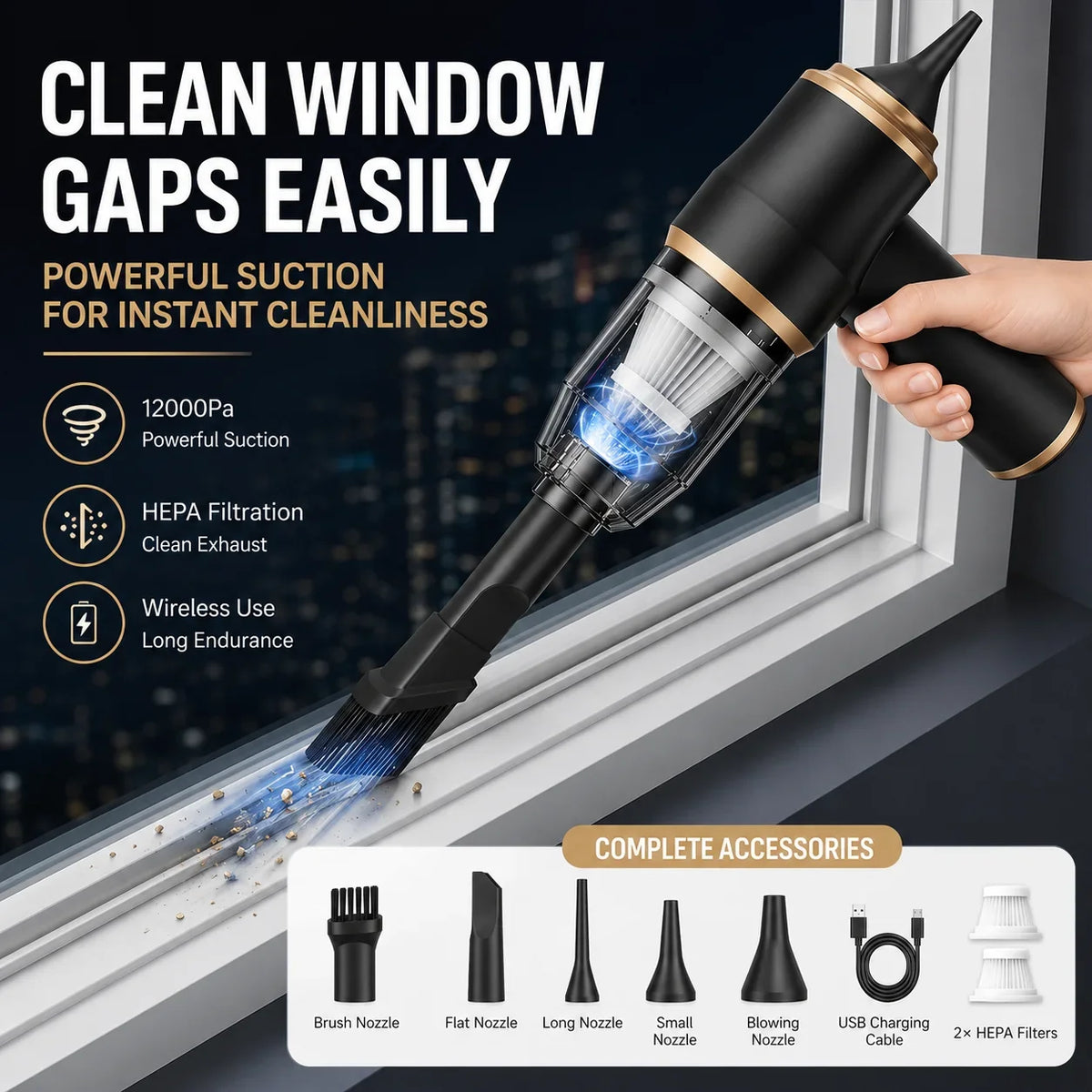 PowerClean 120W Portable Handheld Vacuum & Air Blower