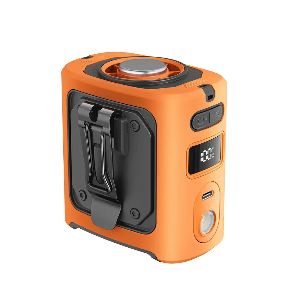 Portable 8000mAh Waist Fan with LED Light and Power Bank