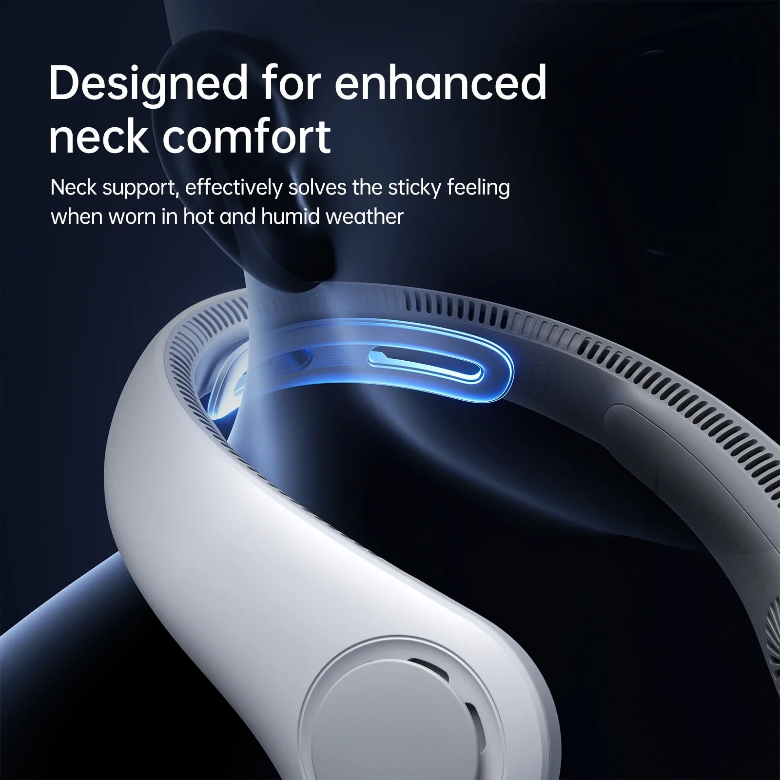 BreezeBuddy Rechargeable Neck Fan | Hands-Free Cooling Solution with 5000mAh Battery and 5 Speed Options