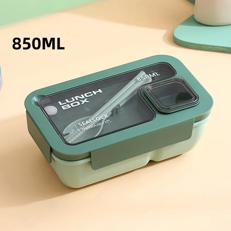 Versatile Lunch Containers – Spill-Resistant with Utensils, Safe for Microwave & Dishwasher
