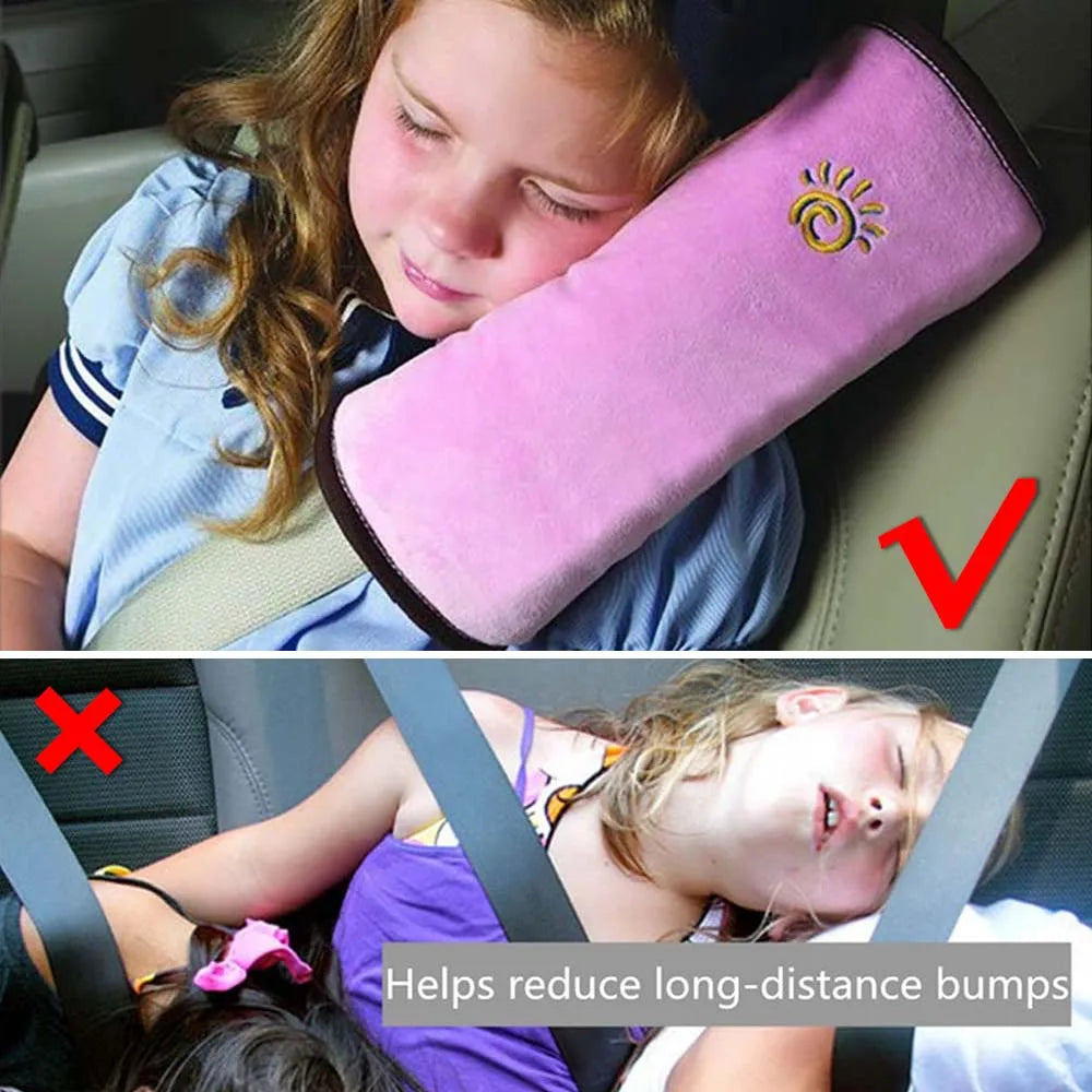CozyNest Kids Travel Neck Pillow with Adjustable Strap – Soft Support for Car Rides