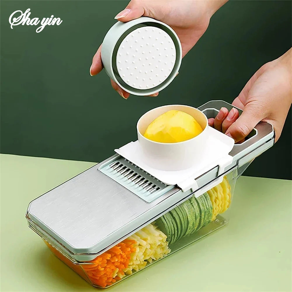 SwiftPrep Electric Vegetable Cutter & Shredder | Versatile Food Processor with Customizable Blades | Robust Kitchen Appliance for Quick Vegetable Preparation
