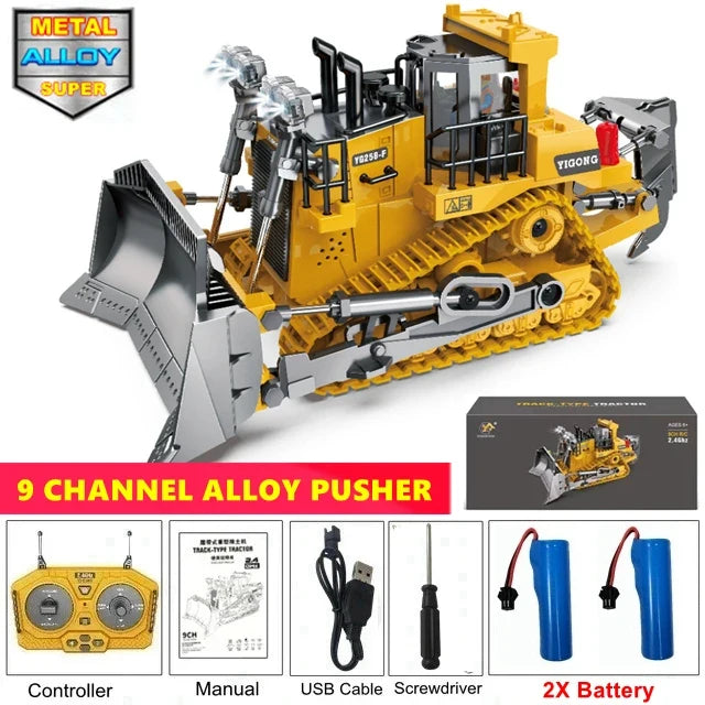 Alloy 4WD Remote-Controlled Excavator & Dump Truck Set