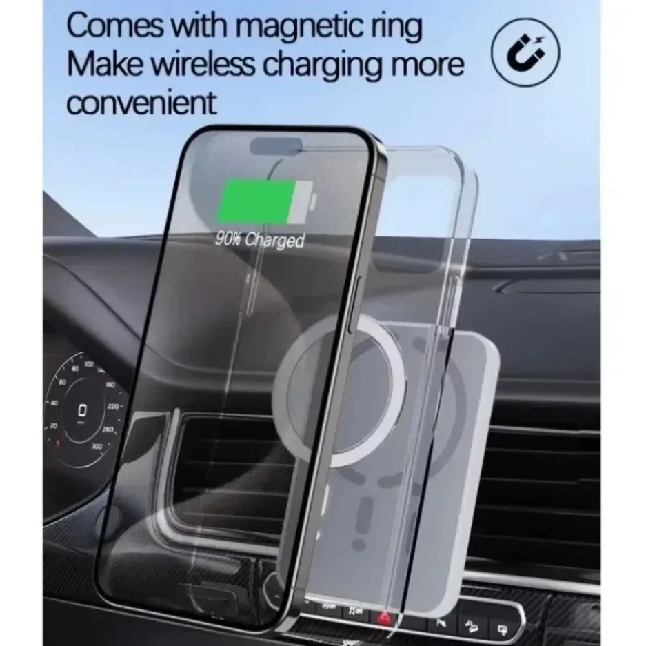 MagnaCharge Wireless Car Mount | 15W Fast Charging Air Vent Holder for iPhone 17, 16, 15, 14, 13 & 12 Series