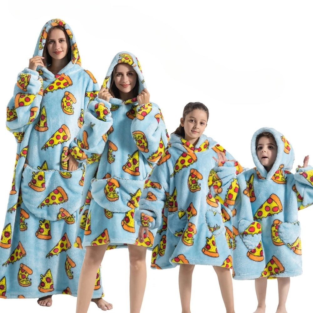Cozy Halloween Blanket Hoodie – Pumpkin-Themed Wearable Throw