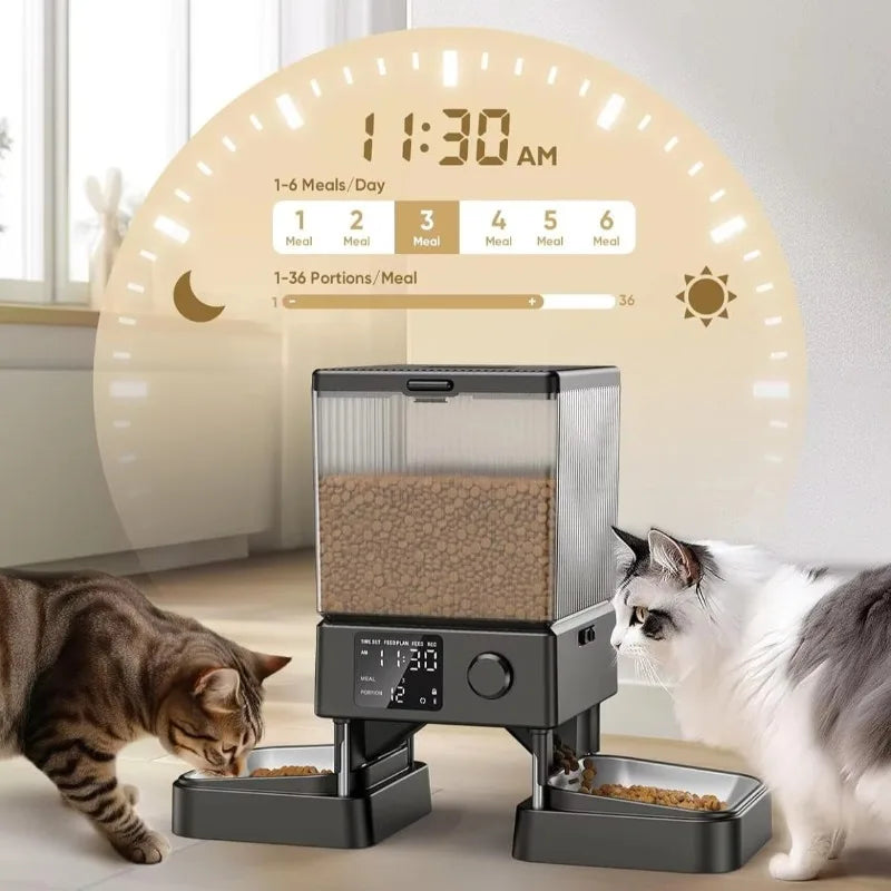 PetEase Smart Food Dispenser – 5L Dual Bowl Feeder for Cats and Dogs