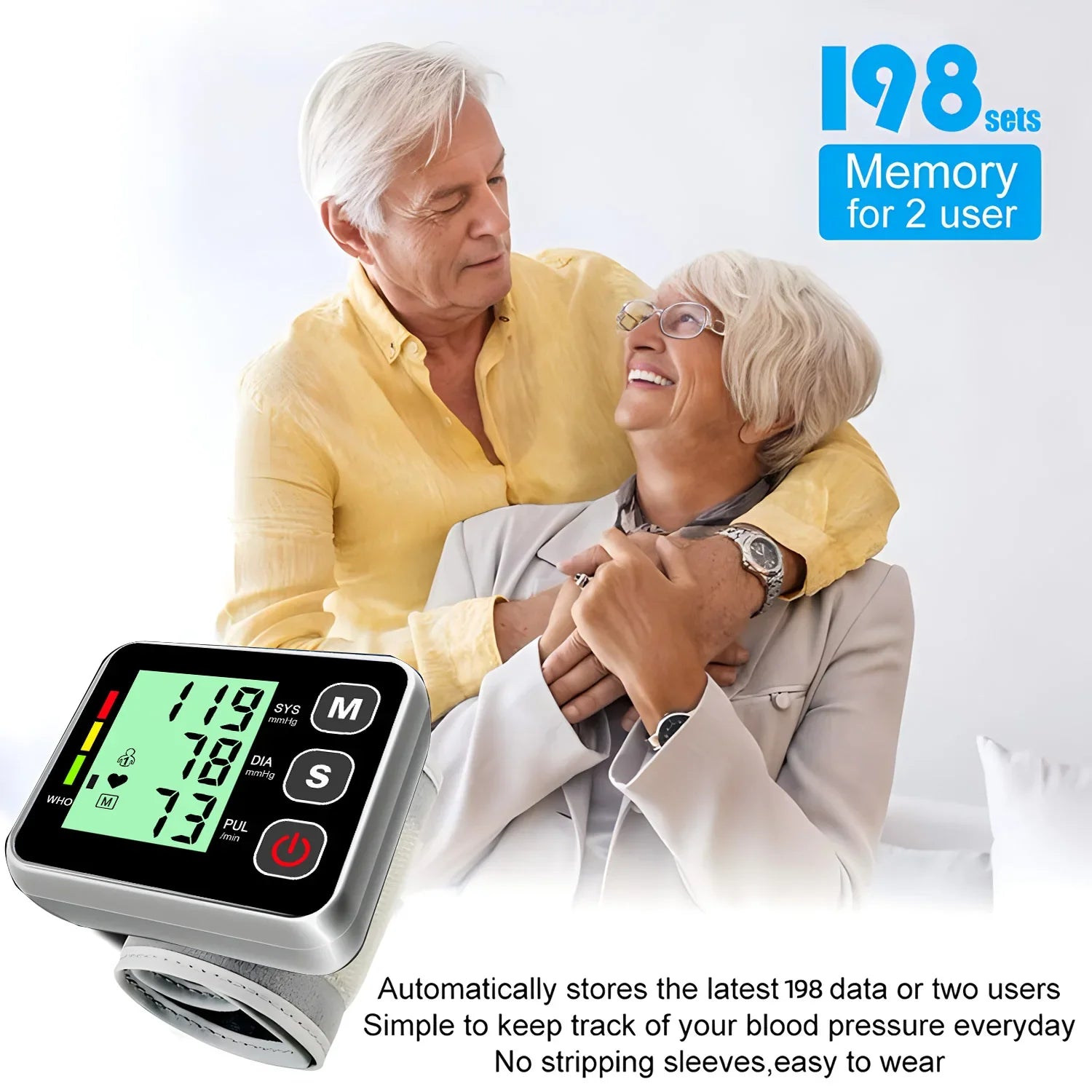 SmartPulse Automatic Blood Pressure Monitor with LCD Display