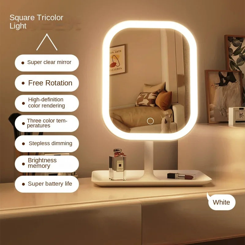Lustra Glow Portable LED Vanity Mirror with Adjustable Lighting