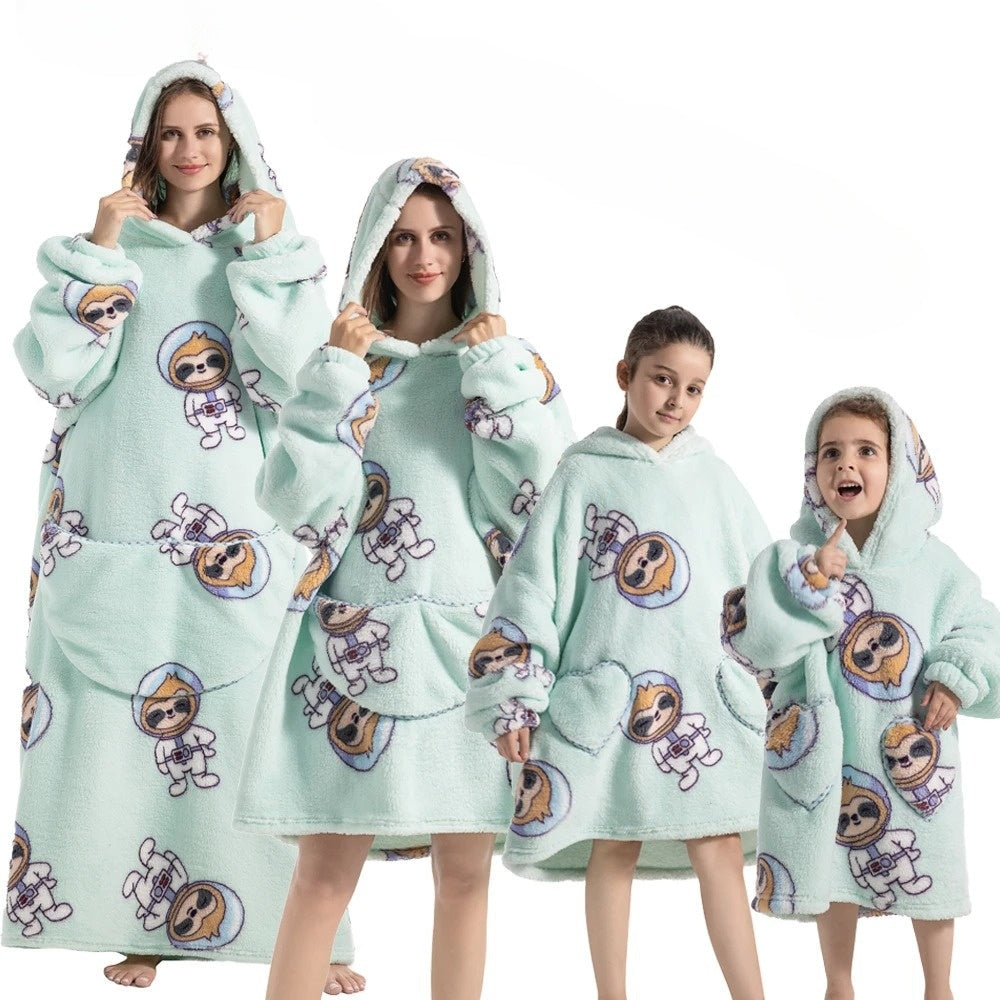 Cozy Halloween Blanket Hoodie – Pumpkin-Themed Wearable Throw