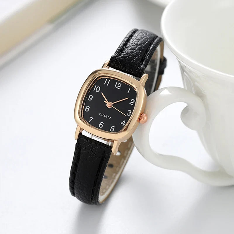 Sophisticated Women's Quartz Timepiece – Leather Strap Analog Watch