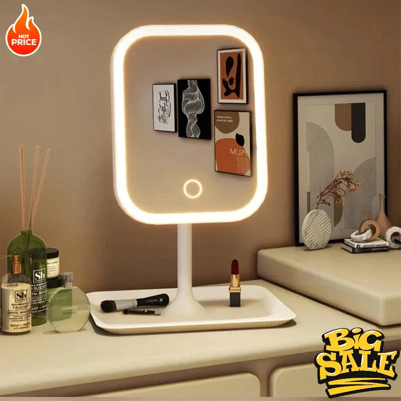 Lustra Glow Portable LED Vanity Mirror with Adjustable Lighting