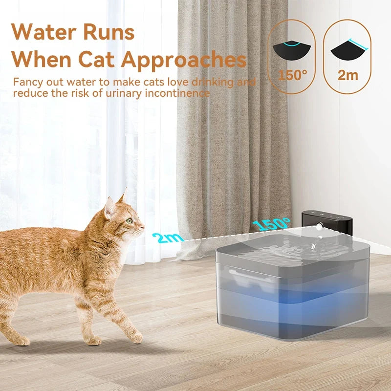 PawStream Cordless Cat Water Fountain | Rechargeable Sensor Dispenser