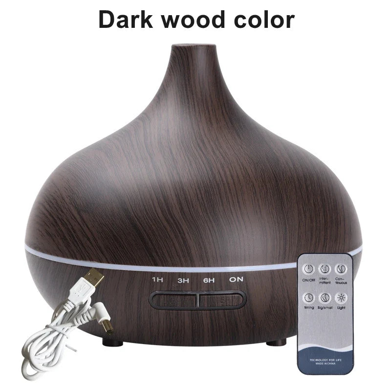 AromaGlow 550ML Aroma Diffuser with Remote & Colorful LED Lights