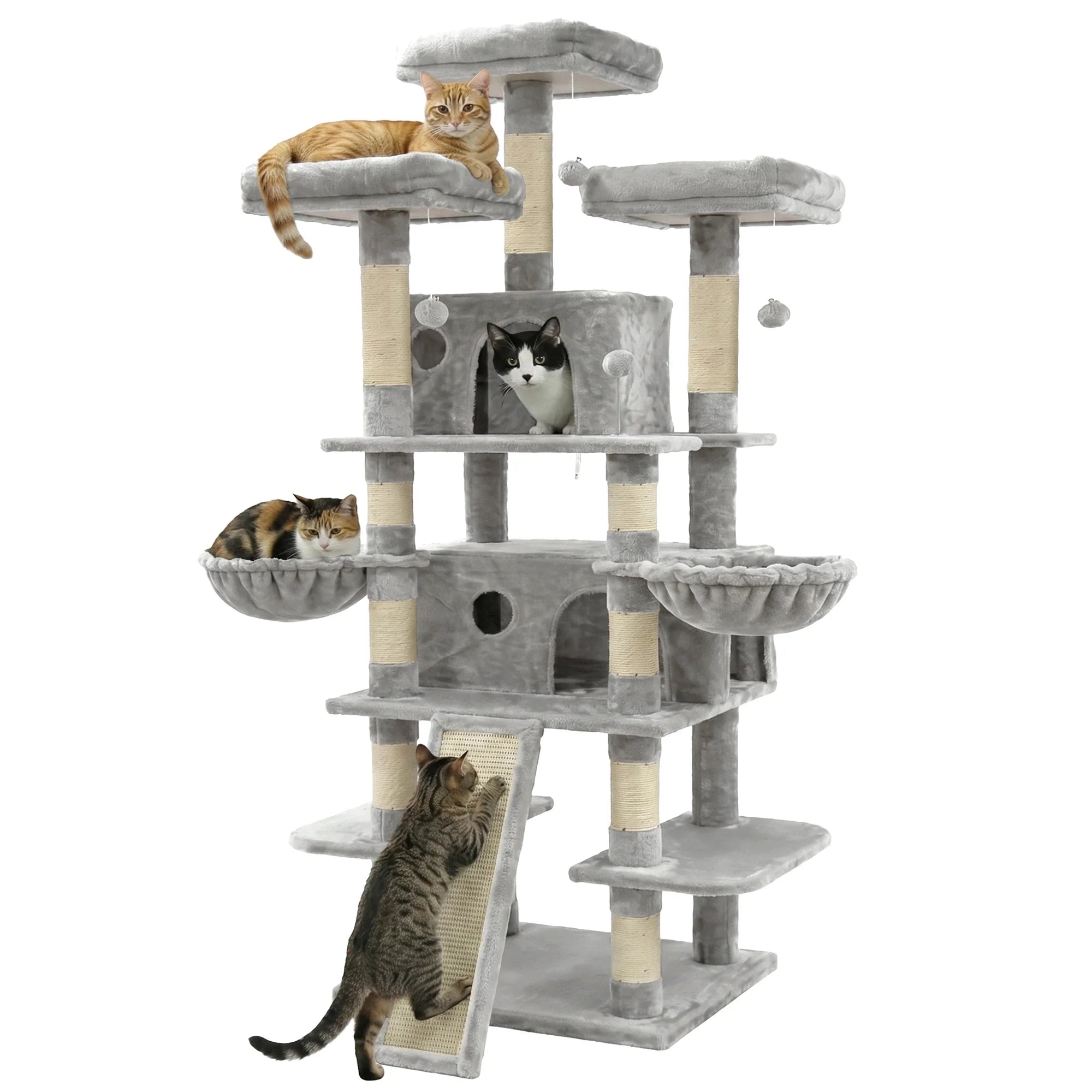 Feline Haven 4-Level Cat Tower | Spacious Indoor Climbing Structure