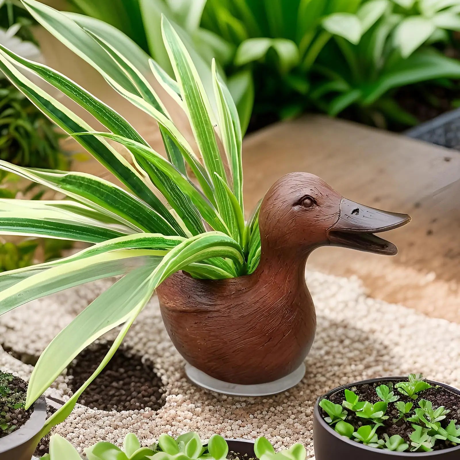 Flowerpot Duck Sculpture – Quirky Planter Design