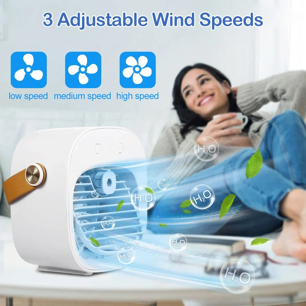 BreezeBuddy Rechargeable Mini Air Cooler – Portable Personal Fan for Travel & Home