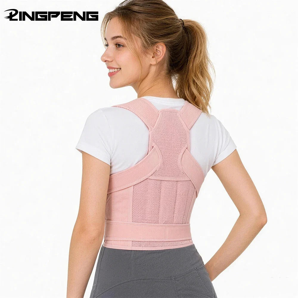 FlexiAlign Adjustable Posture Support for Men & Women – Breathable Back Brace for Daily Comfort
