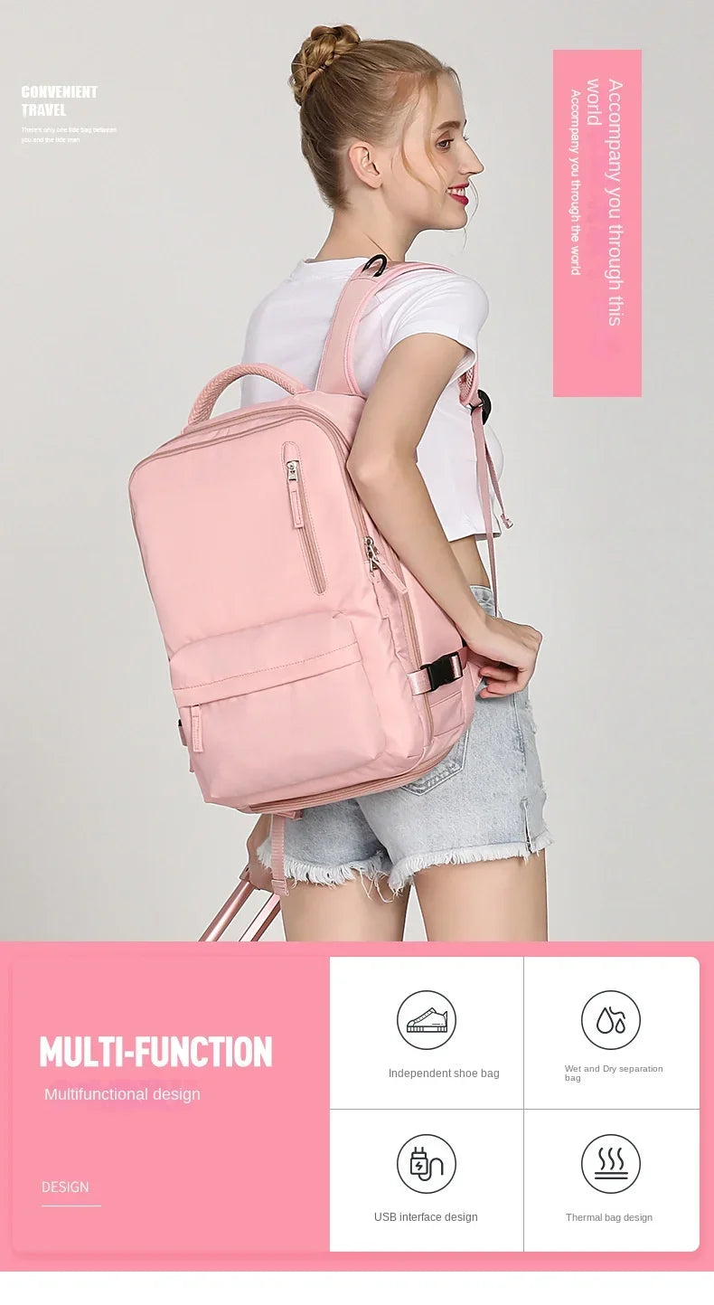 Versatile Travel Backpack with Shoe Storage Compartment