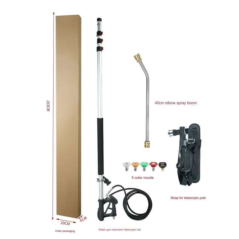 ReachMaster Pro Extension Wand for Pressure Washers – Gutter Cleaning Kit with 3 Curved Attachments & 7 Nozzle Options