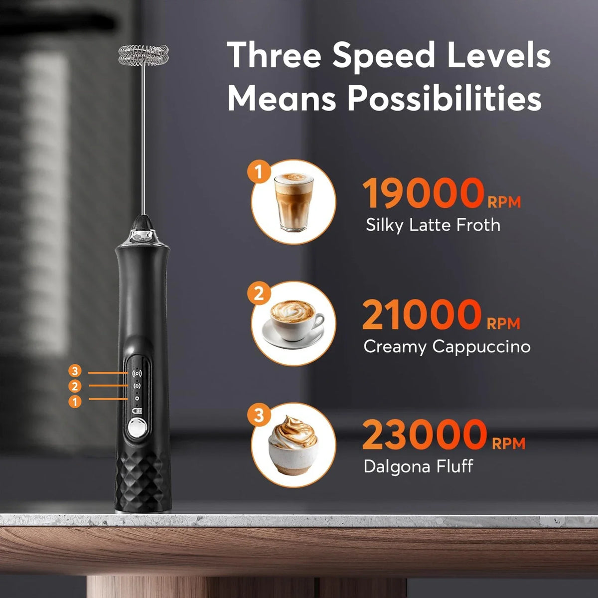 WhiskWave Rechargeable Milk Frother | Effortless Foam for Lattes & More