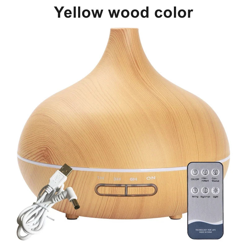 AromaGlow 550ML Aroma Diffuser with Remote & Colorful LED Lights